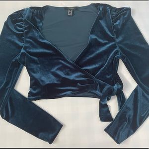 Forever 21 Velvet Tie Top